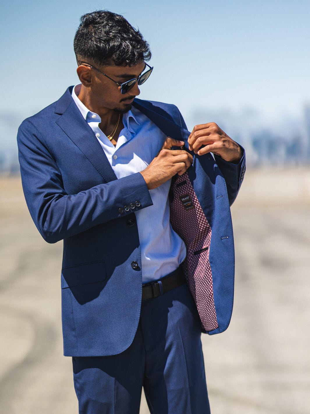 Blue Wool Silk Suit | Drago Skyfall 46l US (56L EU) / Regular Blue Wool Silk Suit | Drago Skyfall 46l US (56L EU) / Regular