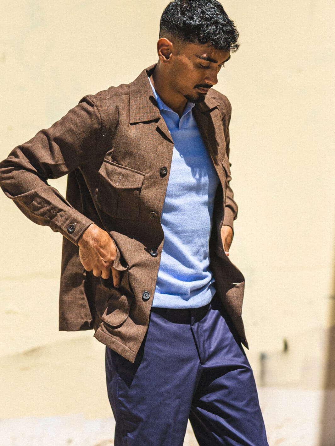Brown Tropical Wool Traveler Jacket 56 EU / 46 US Brown Tropical Wool Traveler Jacket 56 EU / 46 US