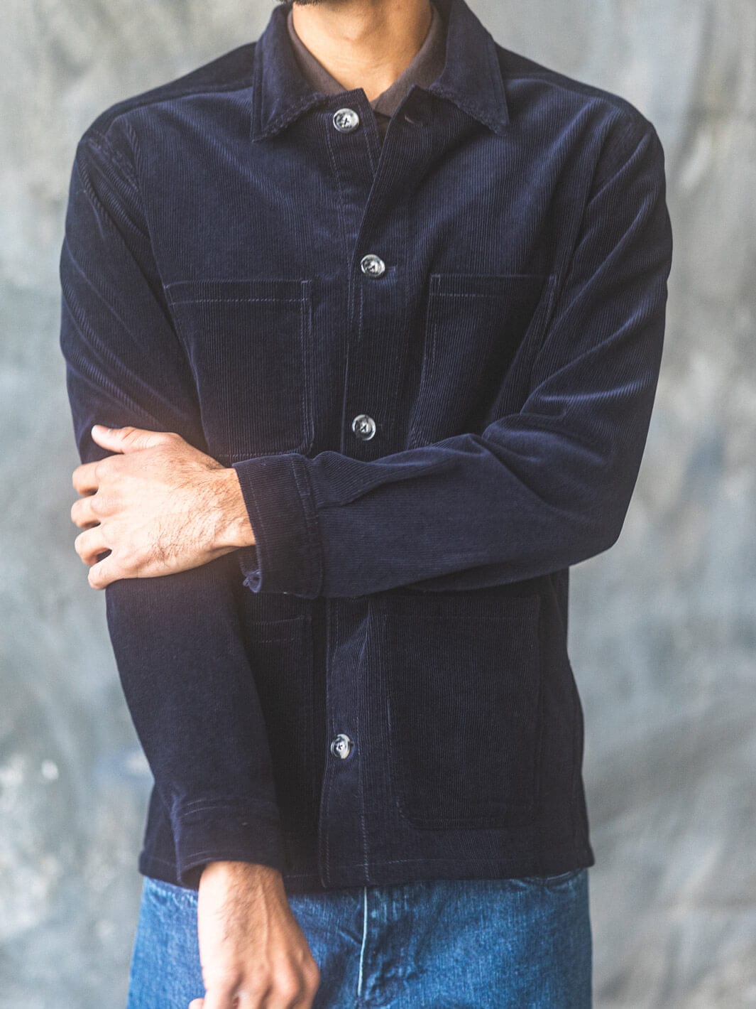 Anatoly & Sons Overshirt Navy Corduroy Overshirt
