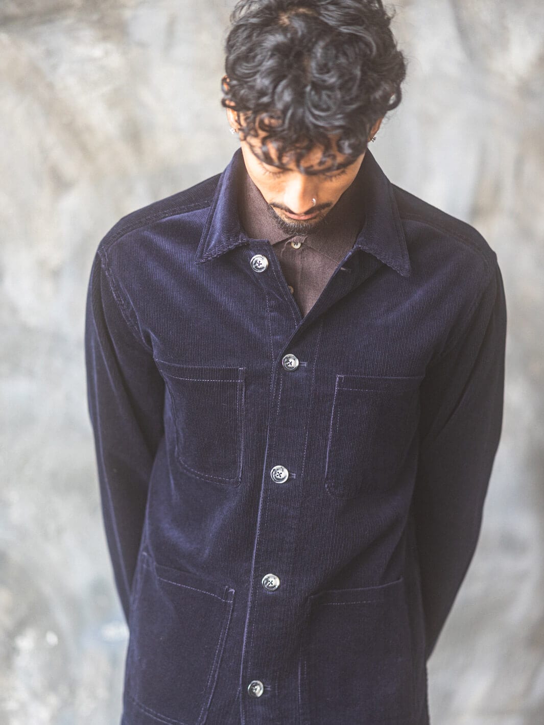 Anatoly & Sons Overshirt Navy Corduroy Overshirt