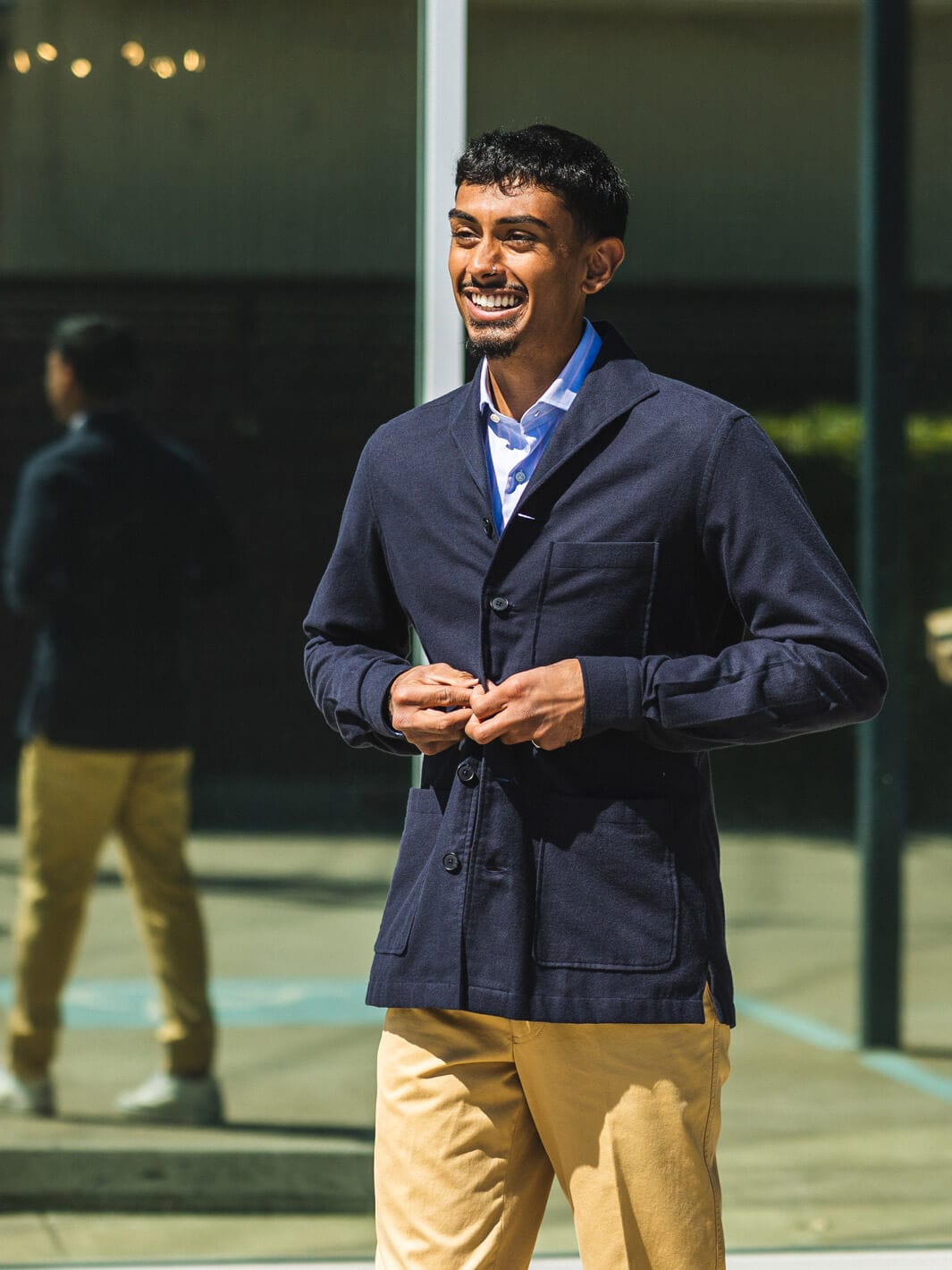 overshirt with dress shirt Seymore Overshirt - Navy Combo