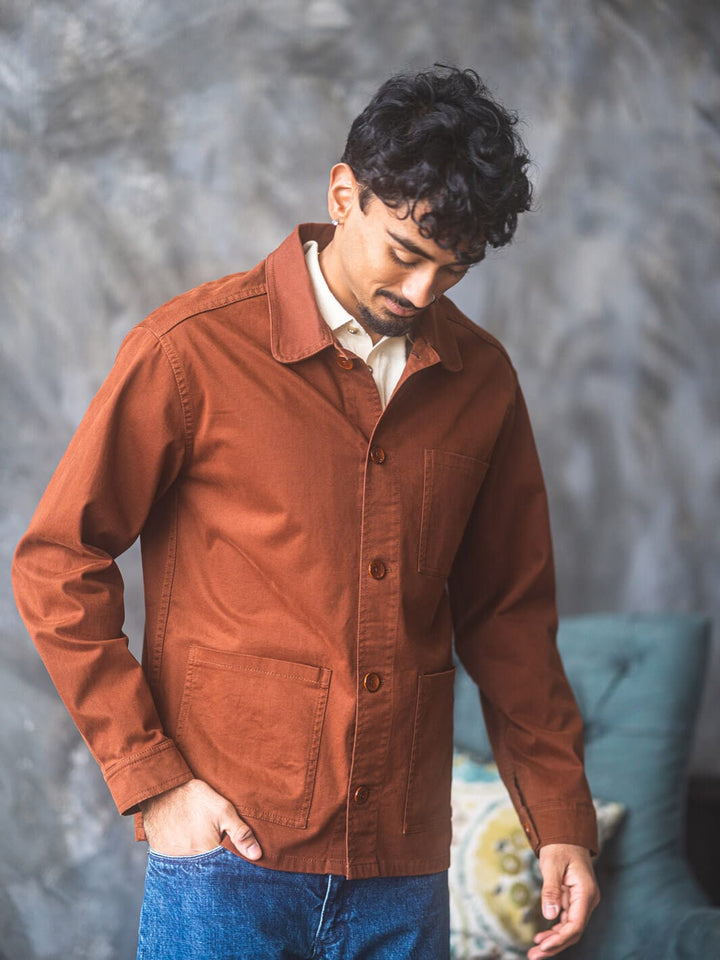 Anatoly & Sons Overshirt Terracotta Gabardine Overshirt