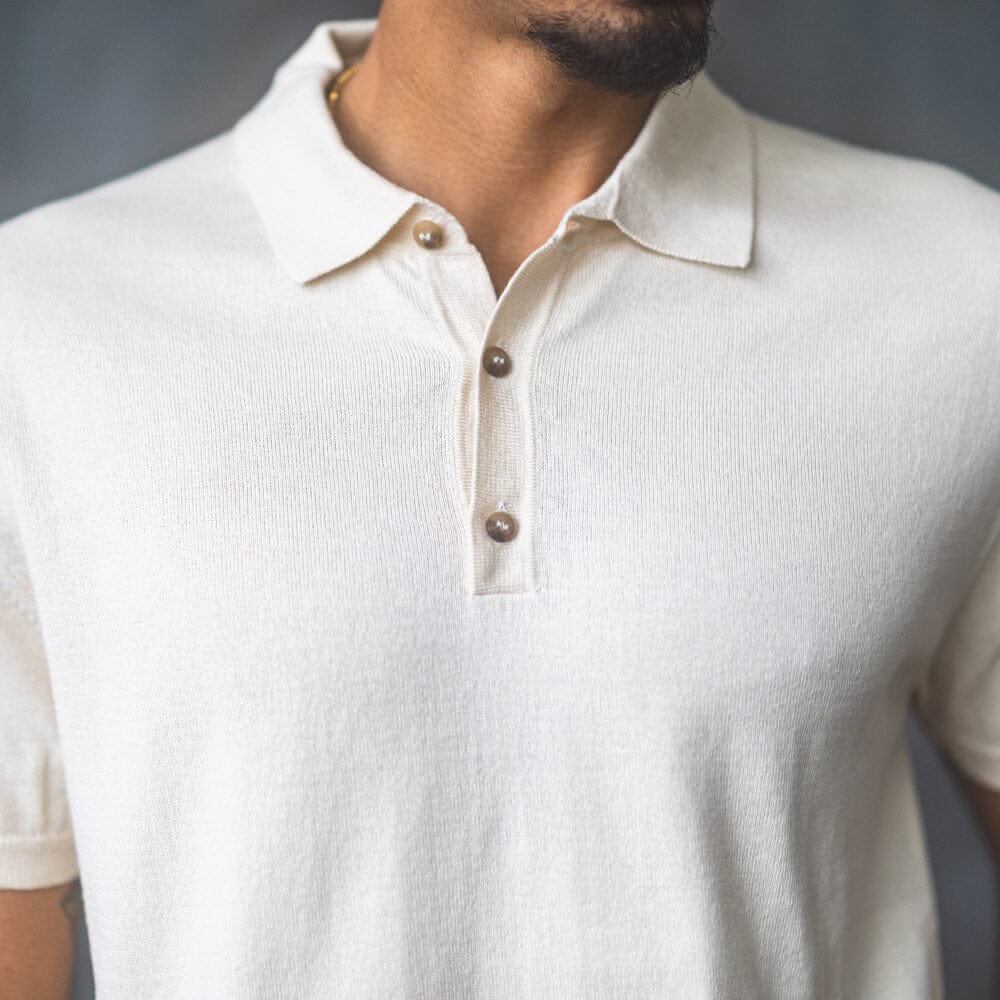 Anatoly & Sons Polos Cream Cotton Polo Shirt