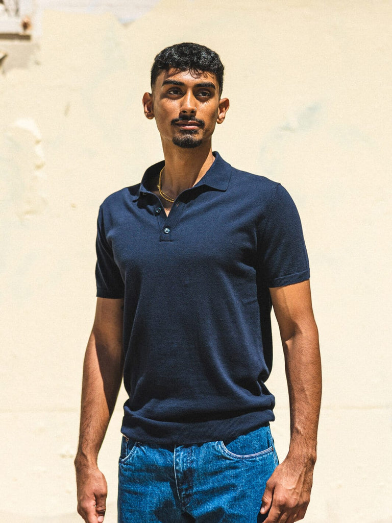 ずとまよ(zutomayo) Knit Polo Shirts (Navy) S Knit Polo Shirts (Navy) - ZUTOMAYO MART
