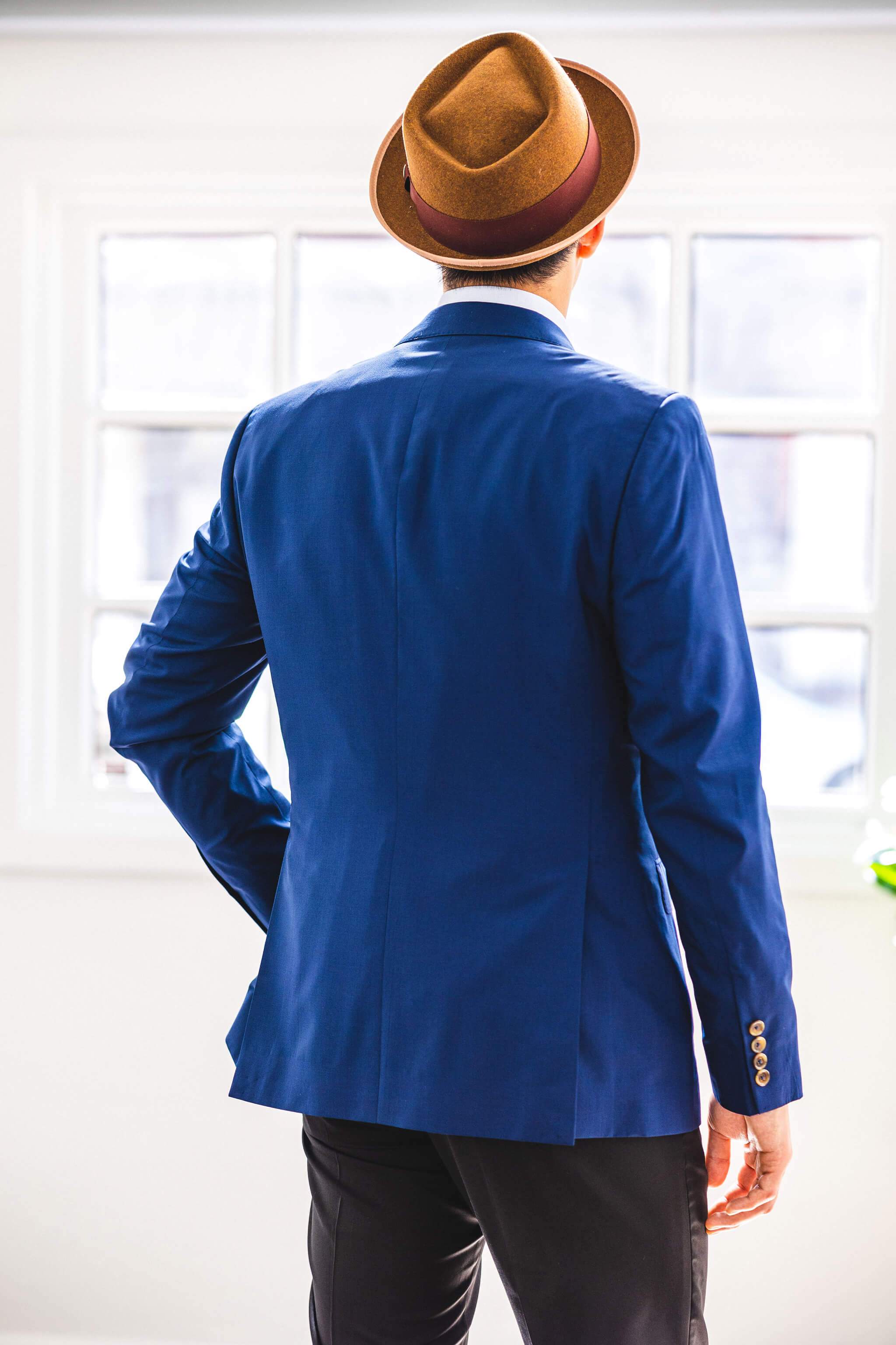 Blue Wool Silk Blazer | Loro Piana Fabric – Anatoly & Sons