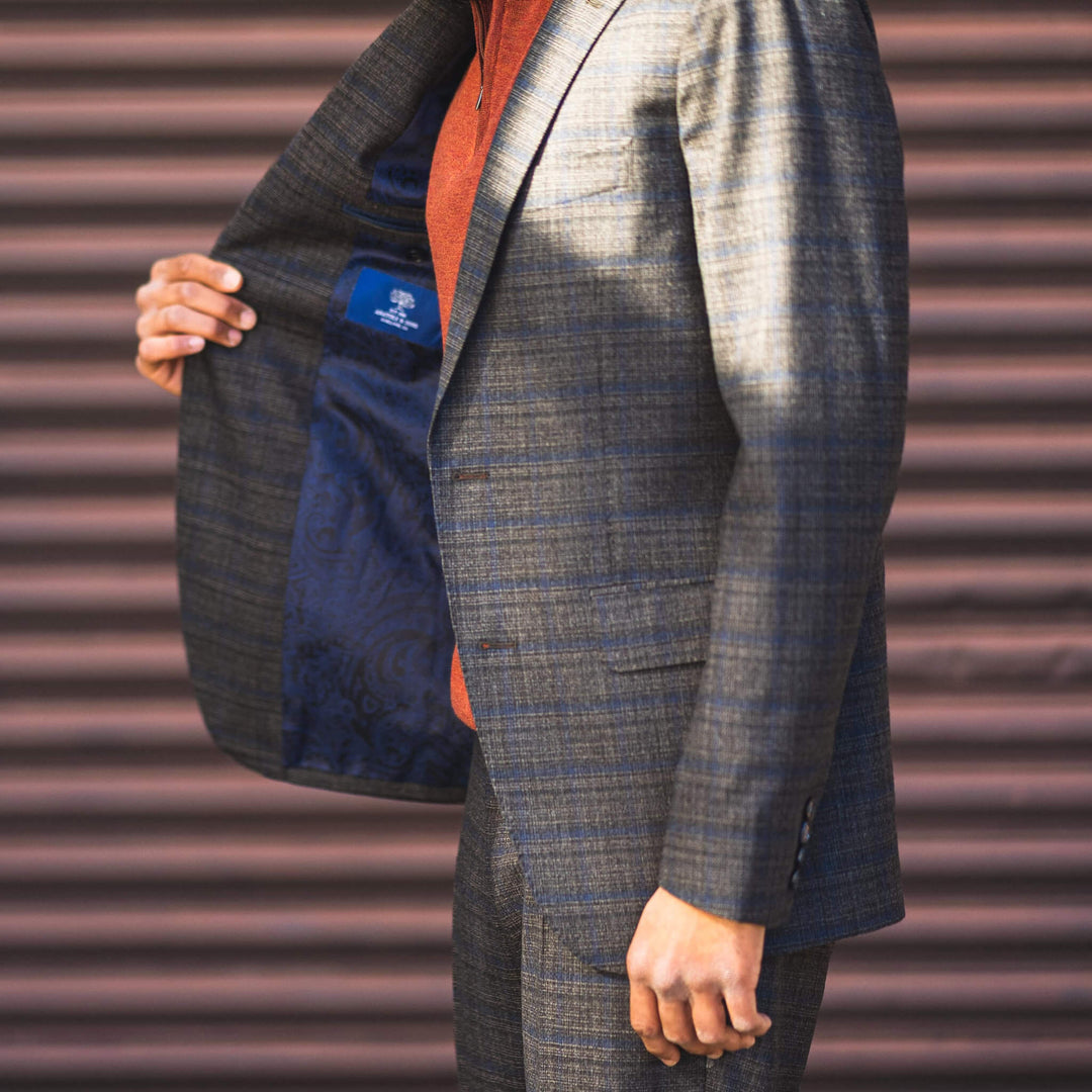 Anatoly & Sons Suits Zignone Charcoal Plaid Suit