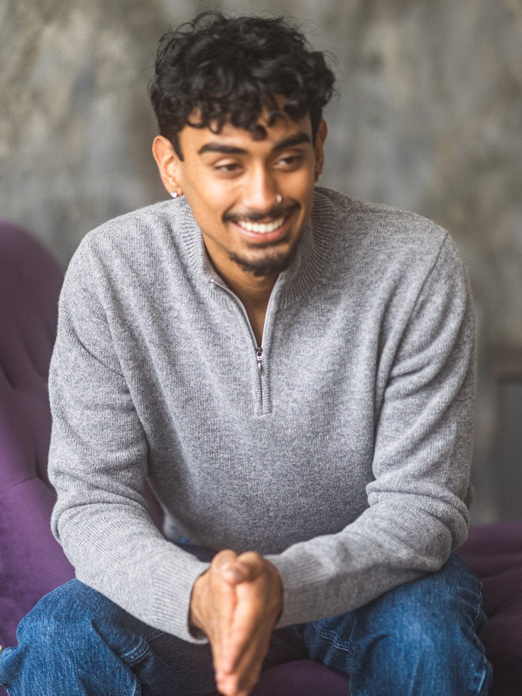 トップス ennoy MERINO WOOL SWEATER (MIX GRAY) L ENNOY Merino Wool Sweater 