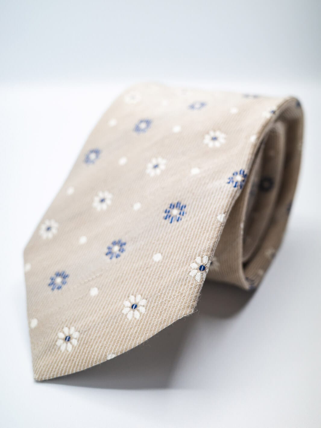Anatoly & Sons Tie Off-White Floral Print Tie
