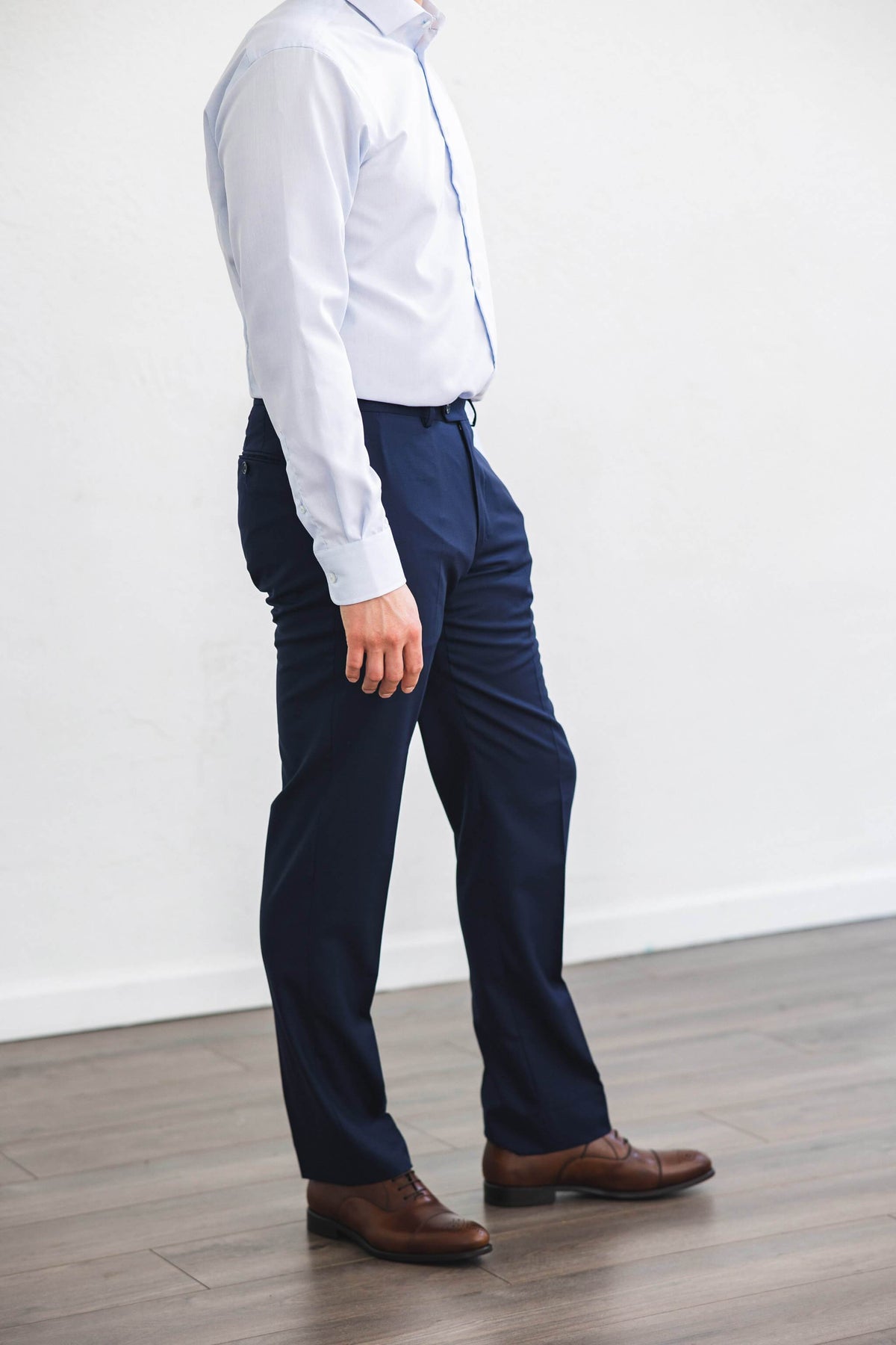 Heritage Classic: Blue Premium Polyester Men's Trousers – Antonios