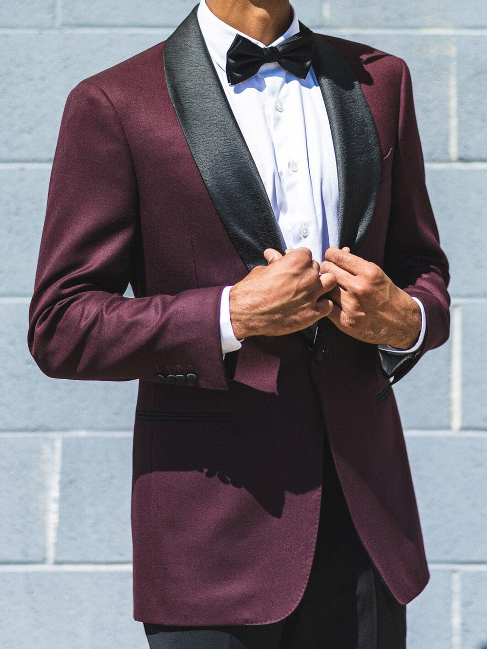 Anatoly & Sons Tuxedos Burgundy Shawl Tuxedo Jacket