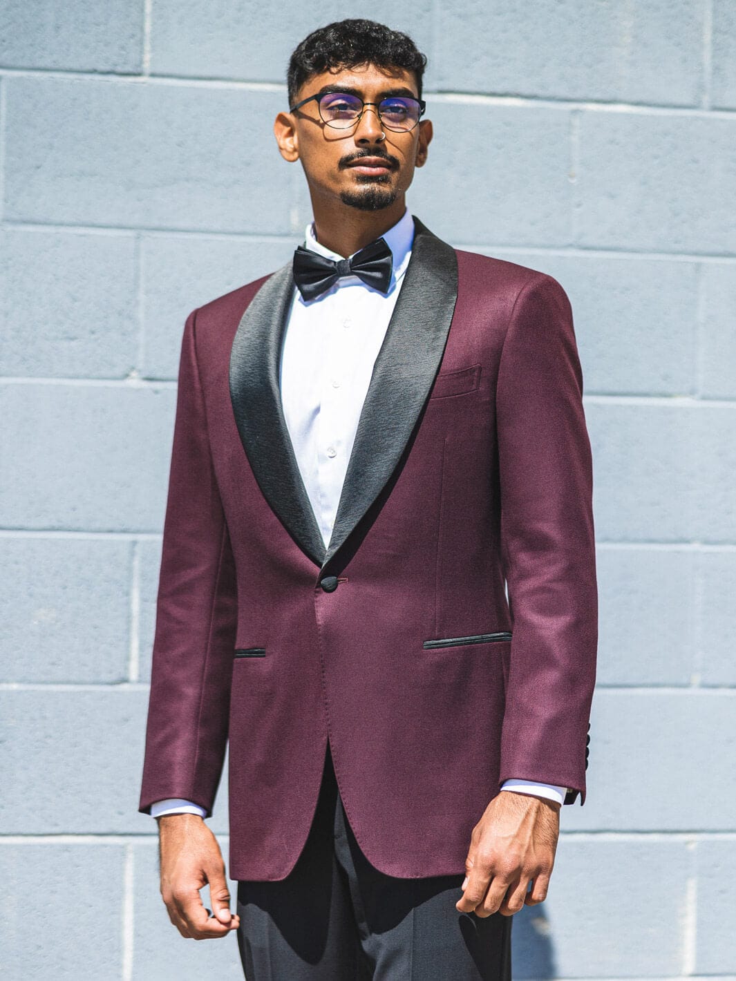 Anatoly & Sons Tuxedos Burgundy Shawl Tuxedo Jacket