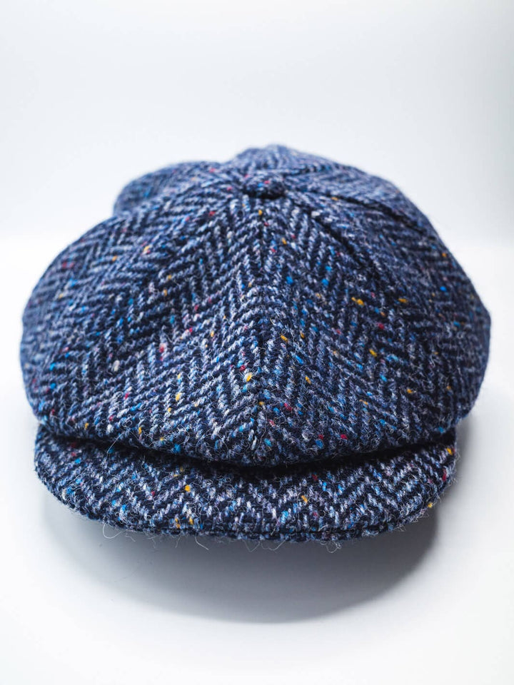 John Hanly Caps Donegal Tweed Newsboy Cap - Blue