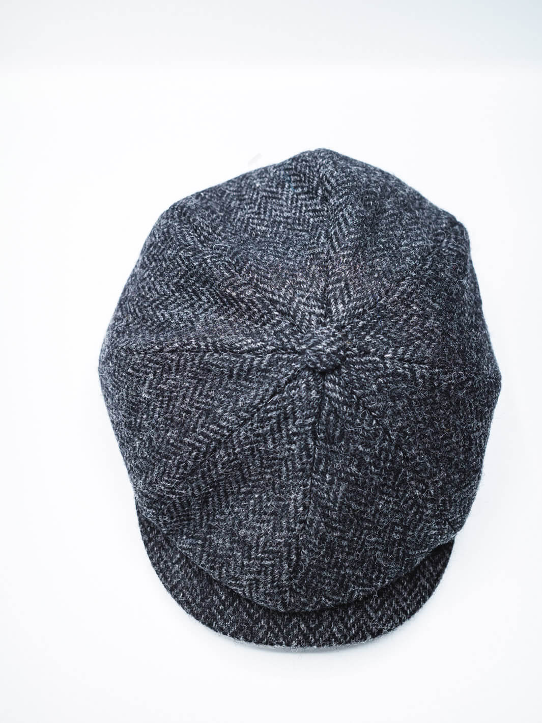 John Hanly Caps Tweed Newsboy Cap - Charcoal