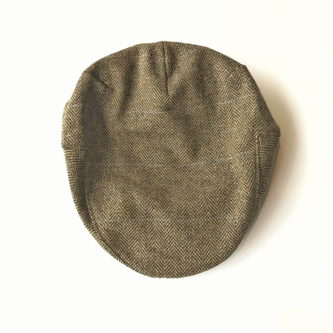 John Hanly Caps Tweed Tan Plaid Driver Cap