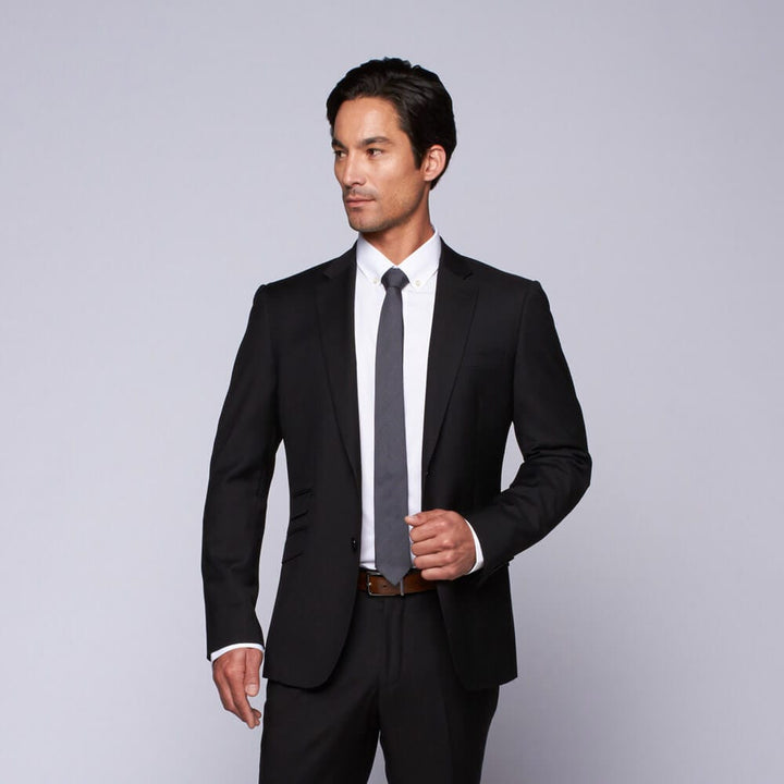 MaxMan Suits 34S / Black Trend Solid Suit - Slim