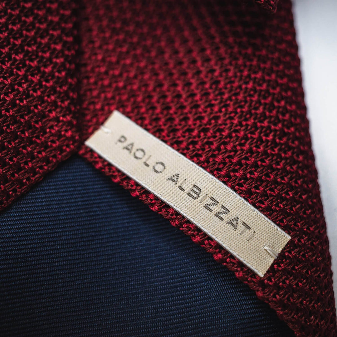 Paolo Albizzati Tie Silk Grenadine Tie - Merlot