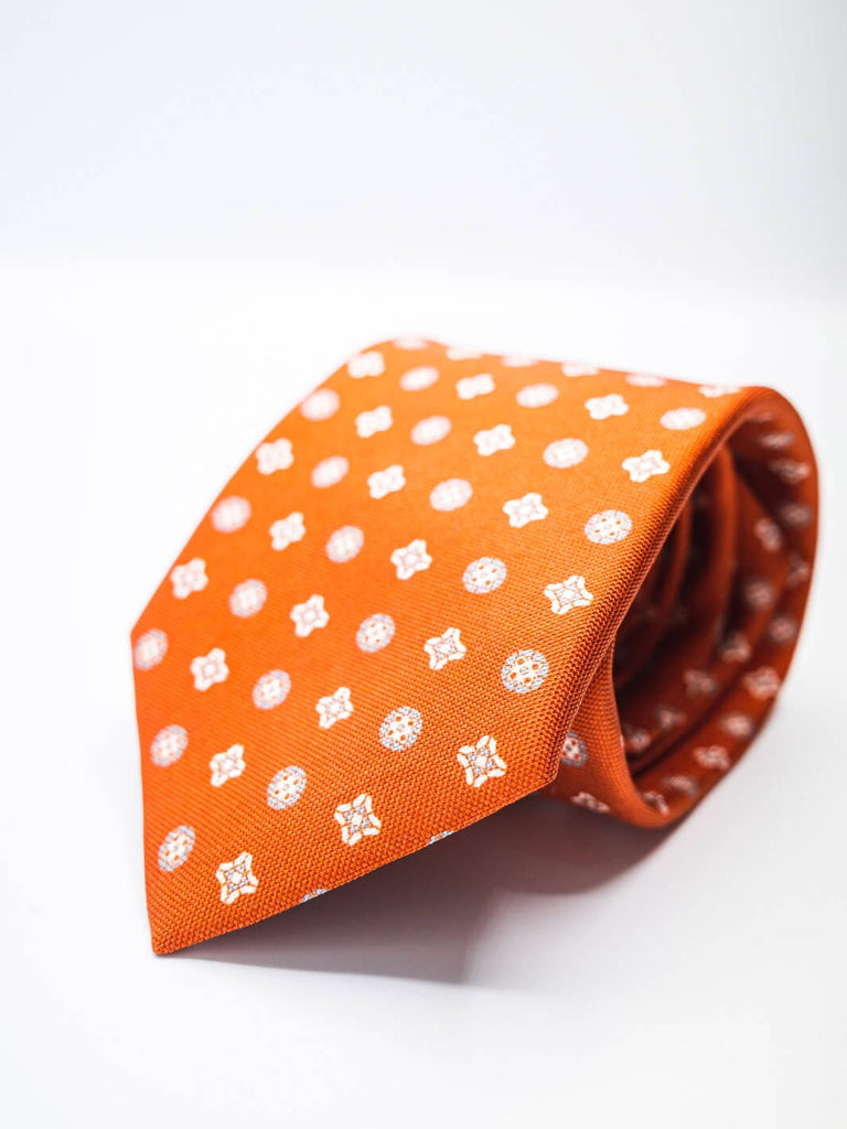 Cravate Etro Milano En Soie Sauvage - Couleur Orange/jaune, Largeur 9,5 Cm, Occasion