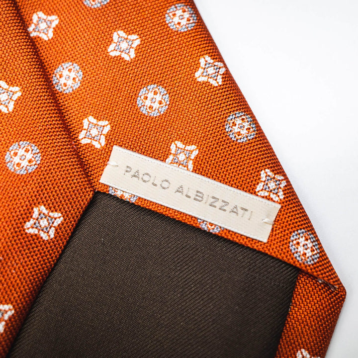 Paolo Albizzati Tie Silk Medallion Tie - Orange