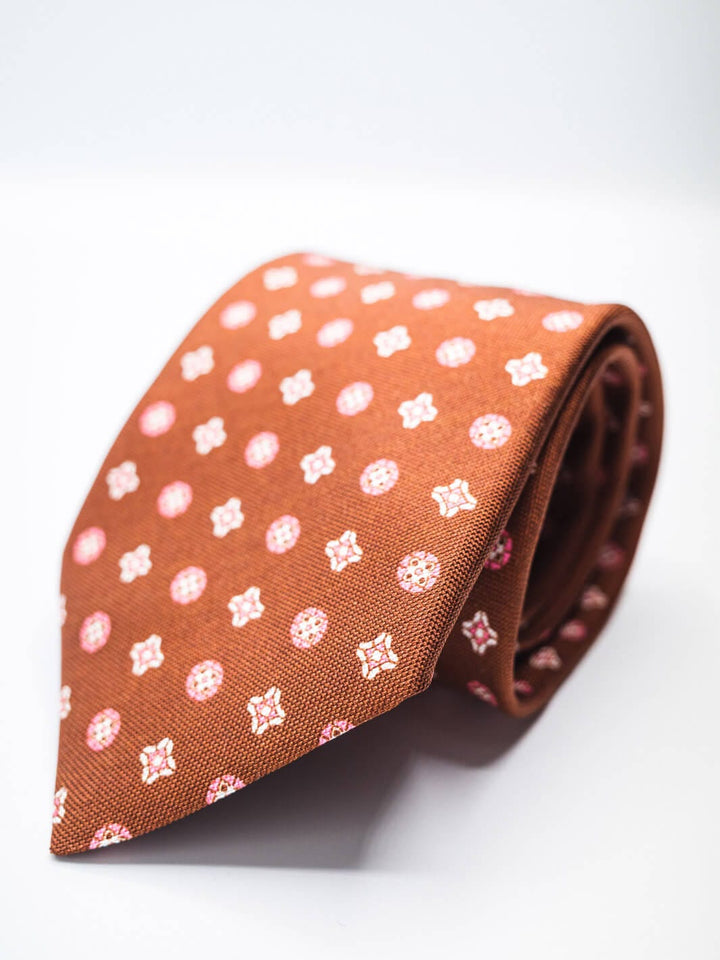 Paolo Albizzati Tie Silk Medallion Tie - Terracotta