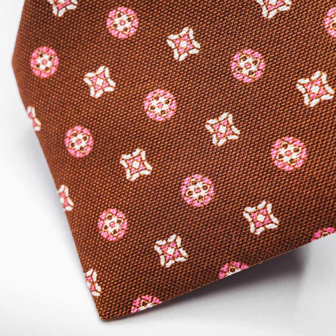 Paolo Albizzati Tie Silk Medallion Tie - Terracotta