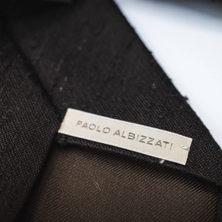 Paolo Albizzati Tie Silk Shantung Tie - Black
