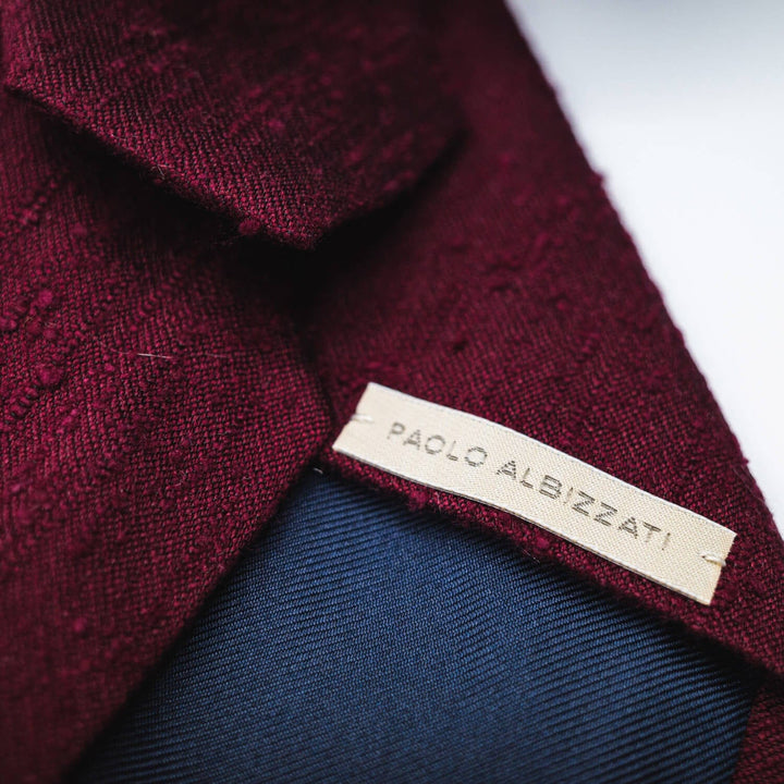 Paolo Albizzati Tie Silk Shantung Tie - Bordeaux