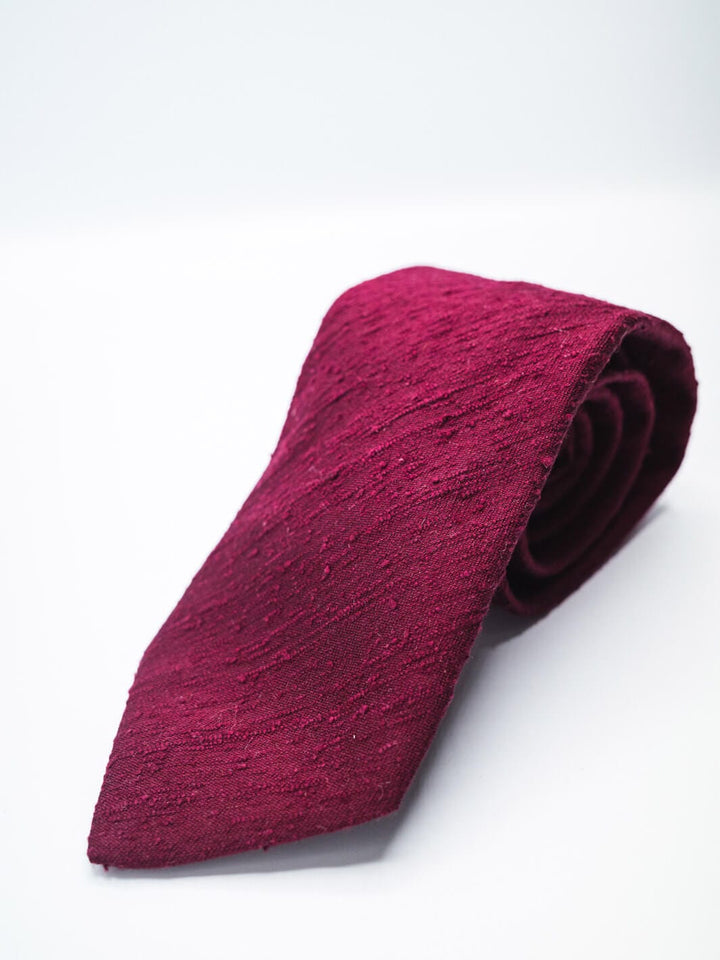 Paolo Albizzati Tie Silk Shantung Tie - Bordeaux